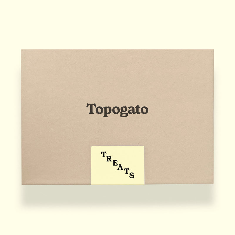 A top down view of a chocolate gift box from online chocolate store Topogato.
